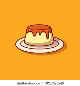 pudding con salsa de arándano azul diseño vectorial