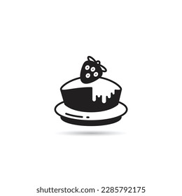 pudding cake icon on white background