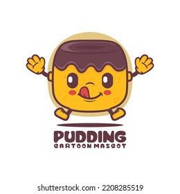 pudding cartoon mascot. food vector illustration. isolated on a white background
