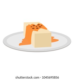 Pudding cartoon vector. free space for text. wallpaper. background.