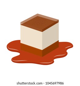 Pudding cartoon vector. free space for text. wallpaper. background.