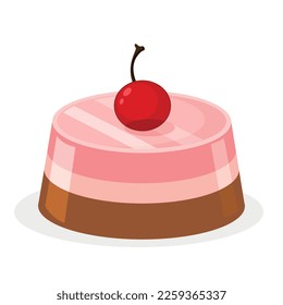 Pudding cartoon vector. free space for text.