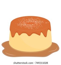 Pudding cartoon vector. free space for text.