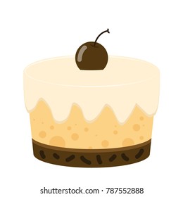Pudding cartoon vector. free space for text.