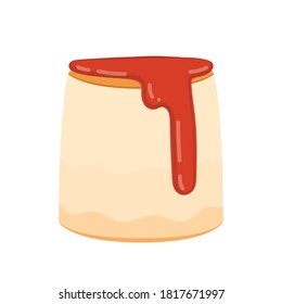 Pudding cartoon vector. Pudding on white background.