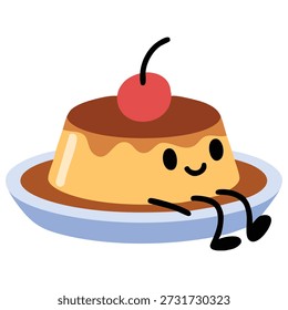 Pudding character design vector illustration isolated on white background