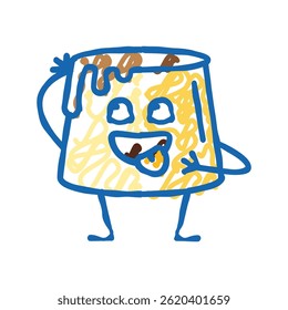 pudding sobremesa ícone doodle ícone de esboço vetor. pudding sobremesa sinal de caractere. ilustração de símbolo isolado