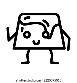 vector de icono de línea de caracteres de postre pudding. signo del carácter del postre de pudding. símbolo de contorno aislado ilustración negra