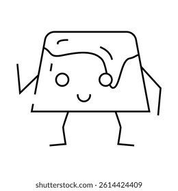 pudding dessert character line icon vector. pudding dessert character sign. isolated contour symbol black illustration
