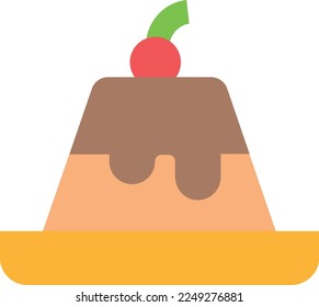 pudding food vector flat illustration
