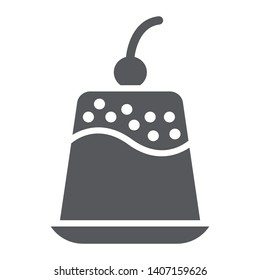 Pudding glyph icon, sweet and food, dessert sign, vector graphics, a solid pattern on a white background, eps 10.