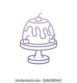 Ícone de pudim limpo e ilustração vetorial moderna