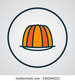 Pudding icon colored line symbol. Premium quality isolated custard element in trendy style.