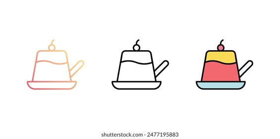 Pudding icon design with white background stock illustration