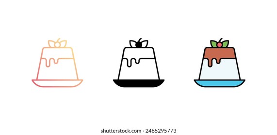 Pudding Icon Design mit weißem Hintergrund Stock Illustration