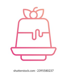 Pudding icon isolate white background vector stock illustration.