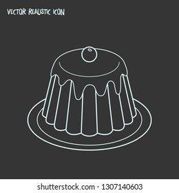 Pudding icon line element. Vector illustration of pudding icon line isolated on clean background for your web mobile app logo design.