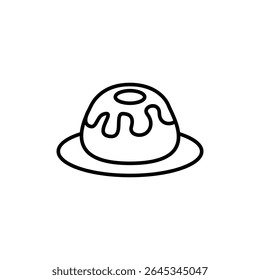 Ícone De Pudim No Fundo Transparente, Ilustração De Arte De Linha Simples