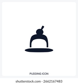 Pudding Icon solid vector icon with a bold, minimal design. Suitable for presentations, websites, apps, infographics, and various digital or print projects.