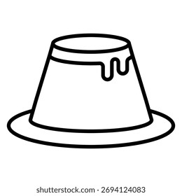 Pudding Icon – Ilustración vectorial de postre dulce para diseño de cafetería y panadería
