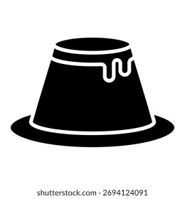 Ícone de pudim - Ilustração de vetor de sobremesa doce para o projeto do café e da padaria