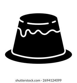 Pudding Icon – Sweet Dessert Vector Illustration for Cafe and Bakery Design