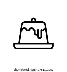 estilo de contorno de ilustración vectorial de icono pudding. conjunto de iconos de alimentos.