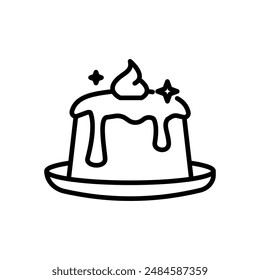 pudding icon vector in line style