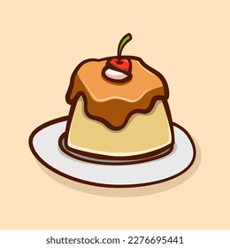 concepto de ilustración pudding en estilo de caricatura