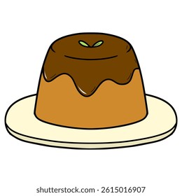pudding illustration hand drawn isolated vector
