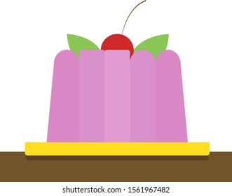 Pudding, ilustración, vector sobre fondo blanco.