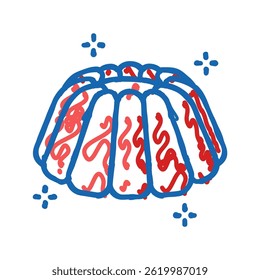 pudding jelly candy gummy ícone doodle esboço vetor. pudding jelly candy gummy sign. ilustração símbolo isolado