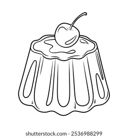 pudding jelly candy gummy line icon vetor. pudding jelly candy gummy sign. símbolo de contorno isolado ilustração em preto