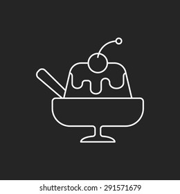 pudding jelly line icon