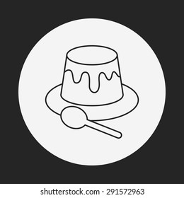 pudding jelly line icon