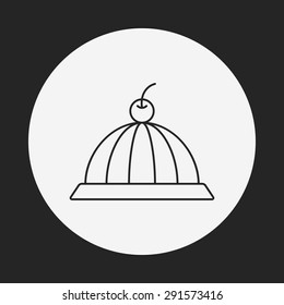 pudding jelly line icon
