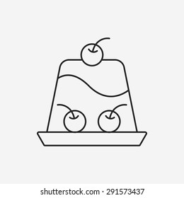 pudding jelly line icon