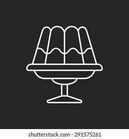 pudding jelly line icon