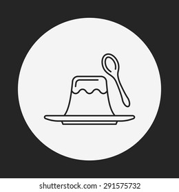 pudding jelly line icon