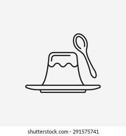 pudding jelly line icon
