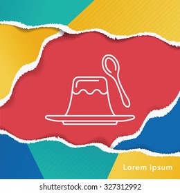 pudding jelly line icon