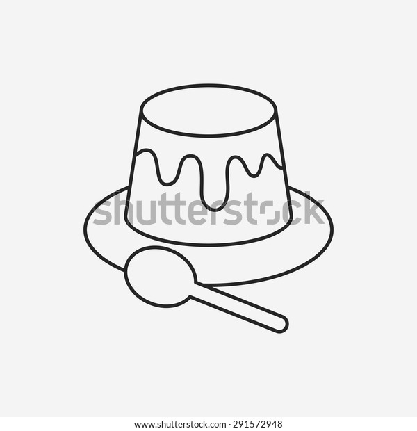 Pudding Jelly Line Icon Stock Vector Royalty Free