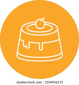 Pudding line circle icon vector image. Can also be used for web apps, mobile apps and print media.