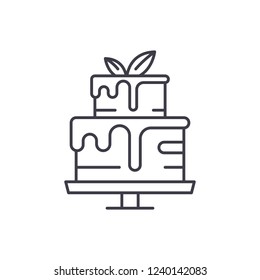 Pudding line icon concept. Pudding vector linear illustration, symbol, sign