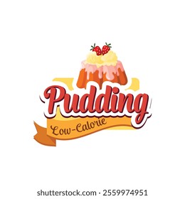 Pudding Logo Design Stock Vector.