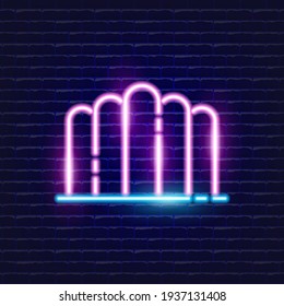 Pudding neon icon. Glowing Vector illustration icon for mobile, web and menu design. Sweet concept
