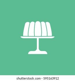 Pudding On Stand Flat Icon On Green Background