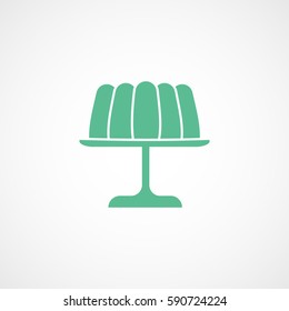 Pudding On Stand Green Flat Icon On White Background