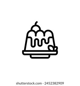 pudding outline icon and illustration