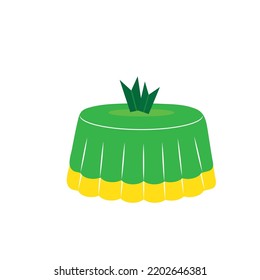 Pudding Pandan Leaf Icon Template Vector